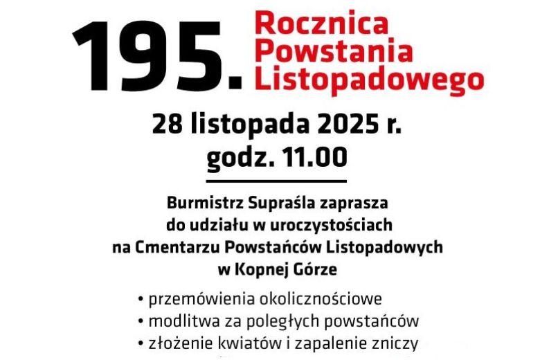 Uroczyste obchody 195. rocznicy Powstania Listopadowego
